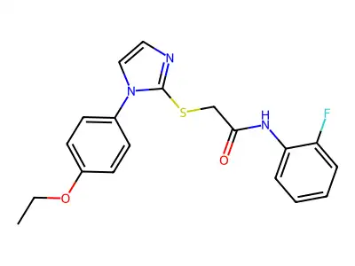 2-((1-(4-ethoxyphenyl)-1H-imidazol-2-yl)thio)-N-(2-fluorophenyl)acetamide structure