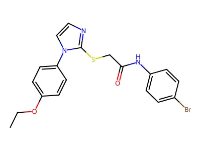 N-(4-bromophenyl)-2-[1-(4-ethoxyphenyl)imidazol-2-yl]sulfanylacetamide structure
