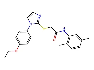N-(2,5-dimethylphenyl)-2-((1-(4-ethoxyphenyl)-1H-imidazol-2-yl)thio)acetamide structure
