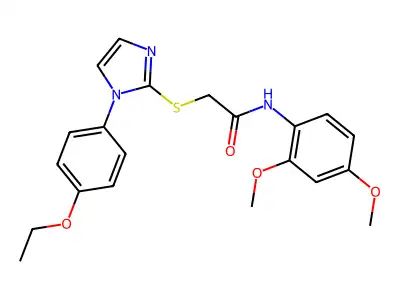 N-(2,4-dimethoxyphenyl)-2-[1-(4-ethoxyphenyl)imidazol-2-yl]sulfanylacetamide structure