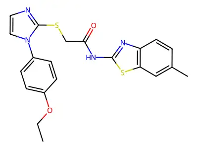2-((1-(4-ethoxyphenyl)-1H-imidazol-2-yl)thio)-N-(6-methylbenzo[d]thiazol-2-yl)acetamide structure