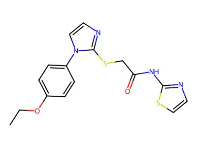 2-((1-(4-ethoxyphenyl)-1H-imidazol-2-yl)thio)-N-(thiazol-2-yl)acetamide structure