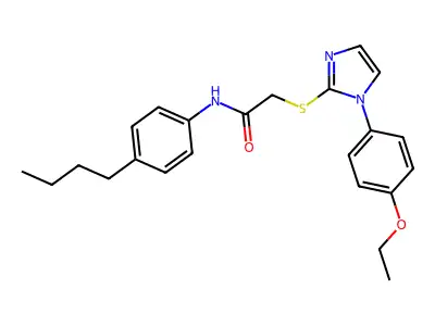 N-(4-butylphenyl)-2-((1-(4-ethoxyphenyl)-1H-imidazol-2-yl)thio)acetamide structure