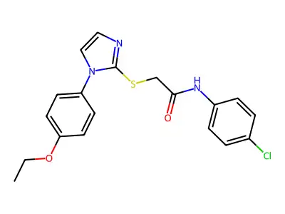 N-(4-chlorophenyl)-2-[1-(4-ethoxyphenyl)imidazol-2-yl]sulfanylacetamide structure