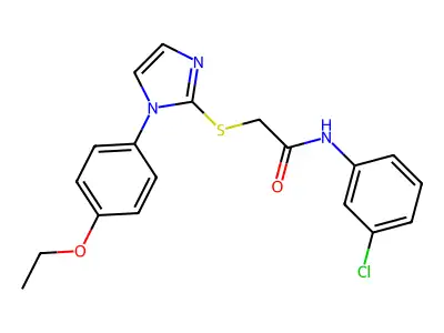 N-(3-chlorophenyl)-2-[1-(4-ethoxyphenyl)imidazol-2-yl]sulfanylacetamide structure