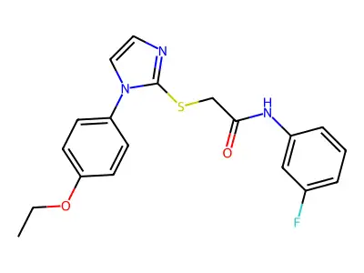 2-[1-(4-ethoxyphenyl)imidazol-2-yl]sulfanyl-N-(3-fluorophenyl)acetamide structure