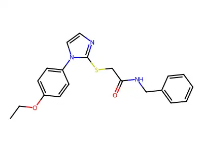 N-benzyl-2-[1-(4-ethoxyphenyl)imidazol-2-yl]sulfanylacetamide structure