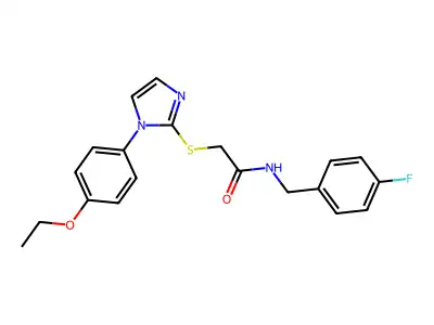 2-[1-(4-ethoxyphenyl)imidazol-2-yl]sulfanyl-N-[(4-fluorophenyl)methyl]acetamide structure