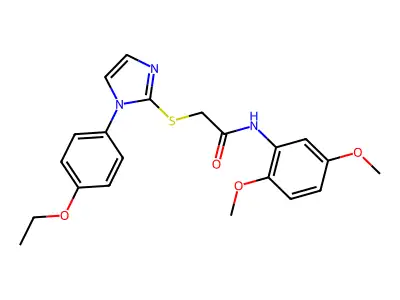 N-(2,5-dimethoxyphenyl)-2-((1-(4-ethoxyphenyl)-1H-imidazol-2-yl)thio)acetamide structure