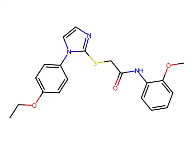 2-((1-(4-ethoxyphenyl)-1H-imidazol-2-yl)thio)-N-(2-methoxyphenyl)acetamide structure