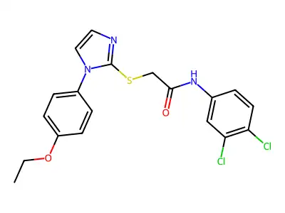 N-(3,4-dichlorophenyl)-2-[1-(4-ethoxyphenyl)imidazol-2-yl]sulfanylacetamide structure