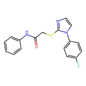 2-[1-(4-fluorophenyl)imidazol-2-yl]sulfanyl-N-phenylacetamide structure