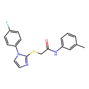 2-[1-(4-fluorophenyl)imidazol-2-yl]sulfanyl-N-(3-methylphenyl)acetamide structure