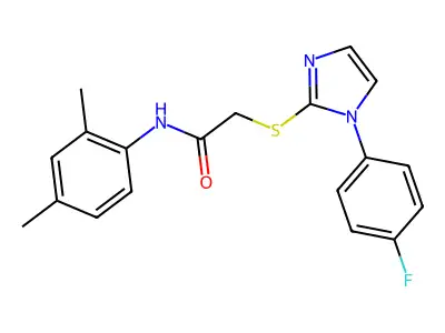 N-(2,4-dimethylphenyl)-2-((1-(4-fluorophenyl)-1H-imidazol-2-yl)thio)acetamide structure