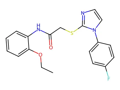 N-(2-ethoxyphenyl)-2-((1-(4-fluorophenyl)-1H-imidazol-2-yl)thio)acetamide structure
