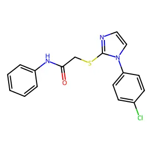 2-[1-(4-chlorophenyl)imidazol-2-yl]sulfanyl-N-phenylacetamide structure