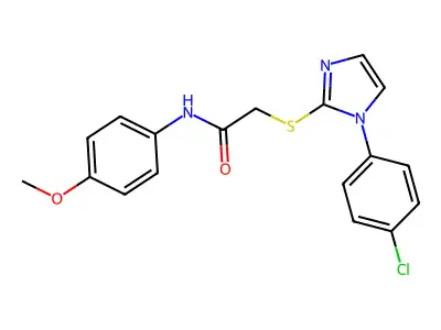 2-((1-(4-chlorophenyl)-1H-imidazol-2-yl)thio)-N-(4-methoxyphenyl)acetamide structure
