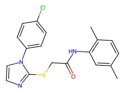 2-{[1-(4-chlorophenyl)-1H-imidazol-2-yl]sulfanyl}-N-(2,5-dimethylphenyl)acetamide structure
