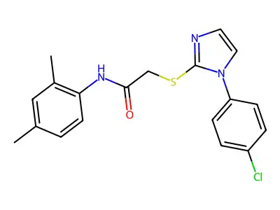 2-[1-(4-chlorophenyl)imidazol-2-yl]sulfanyl-N-(2,4-dimethylphenyl)acetamide structure