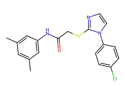 2-((1-(4-chlorophenyl)-1H-imidazol-2-yl)thio)-N-(3,5-dimethylphenyl)acetamide structure
