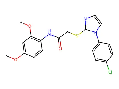 2-((1-(4-chlorophenyl)-1H-imidazol-2-yl)thio)-N-(2,4-dimethoxyphenyl)acetamide structure