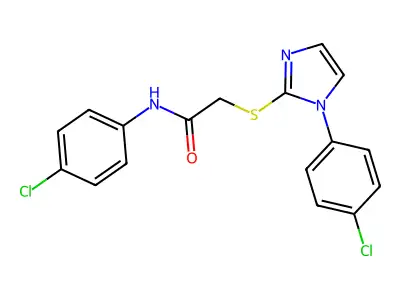 N-(4-chlorophenyl)-2-((1-(4-chlorophenyl)-1H-imidazol-2-yl)thio)acetamide structure