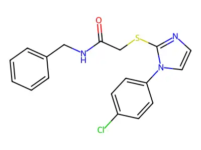 N-benzyl-2-[1-(4-chlorophenyl)imidazol-2-yl]sulfanylacetamide structure