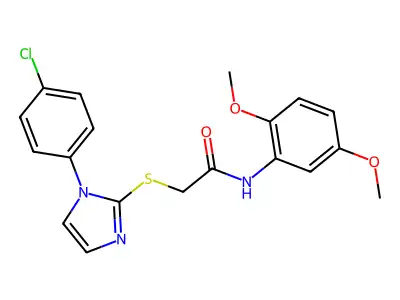 2-((1-(4-chlorophenyl)-1H-imidazol-2-yl)thio)-N-(2,5-dimethoxyphenyl)acetamide structure