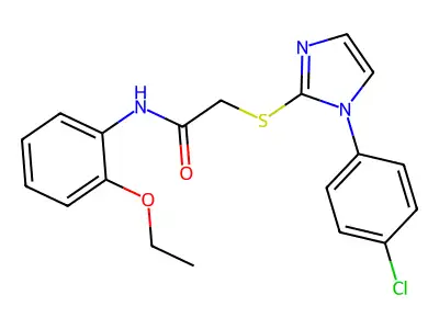2-((1-(4-chlorophenyl)-1H-imidazol-2-yl)thio)-N-(2-ethoxyphenyl)acetamide structure