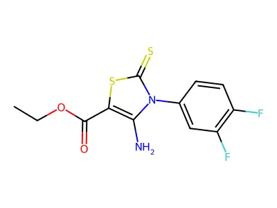 Ethyl 4-amino-3-(3,4-difluorophenyl)-2-sulfanylidene-1,3-thiazole-5-carboxylate structure
