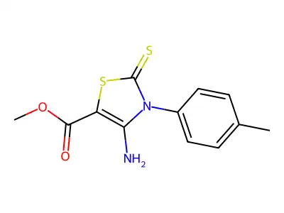 Methyl 4-amino-3-(4-methylphenyl)-2-sulfanylidene-1,3-thiazole-5-carboxylate structure