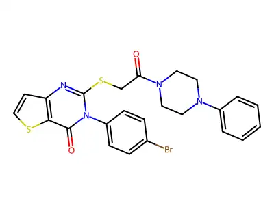 3-(4-Bromophenyl)-2-[[2-oxo-2-(4-phenyl-1-piperazinyl)ethyl]thio]thieno[3,2-d]pyrimidin-4(3H)-one structure