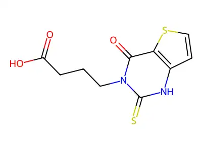 4-(4-oxo-2-sulfanylidene-1H-thieno[3,2-d]pyrimidin-3-yl)butanoic acid structure