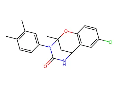 4-chloro-10-(3,4-dimethylphenyl)-9-methyl-8-oxa-10,12-diazatricyclo[7.3.1.0?,?]trideca-2,4,6-trien-11-one structure
