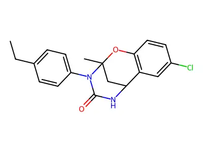 4-chloro-10-(4-ethylphenyl)-9-methyl-8-oxa-10,12-diazatricyclo[7.3.1.0?,?]trideca-2,4,6-trien-11-one structure