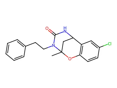4-chloro-9-methyl-10-(2-phenylethyl)-8-oxa-10,12-diazatricyclo[7.3.1.0^{2,7}]trideca-2,4,6-trien-11-one structure