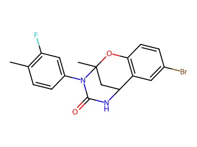 4-bromo-10-(3-fluoro-4-methylphenyl)-9-methyl-8-oxa-10,12-diazatricyclo[7.3.1.0?,?]trideca-2,4,6-trien-11-one structure