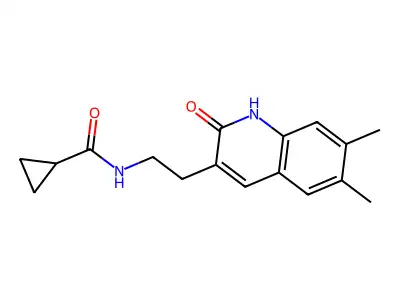 N-[2-(6,7-dimethyl-2-oxo-1H-quinolin-3-yl)ethyl]cyclopropanecarboxamide structure