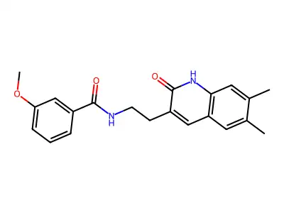 N-[2-(6,7-dimethyl-2-oxo-1H-quinolin-3-yl)ethyl]-3-methoxybenzamide structure
