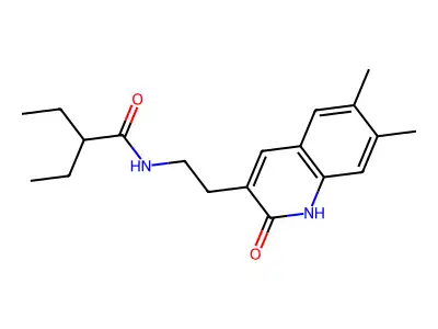 N-(2-(6,7-dimethyl-2-oxo-1,2-dihydroquinolin-3-yl)ethyl)-2-ethylbutanamide structure