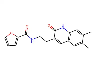 N-[2-(6,7-dimethyl-2-oxo-1H-quinolin-3-yl)ethyl]furan-2-carboxamide structure