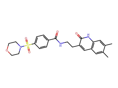 N-[2-(6,7-dimethyl-2-oxo-1H-quinolin-3-yl)ethyl]-4-morpholin-4-ylsulfonylbenzamide structure