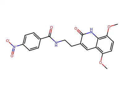 N-(2-(5,8-dimethoxy-2-oxo-1,2-dihydroquinolin-3-yl)ethyl)-4-nitrobenzamide structure