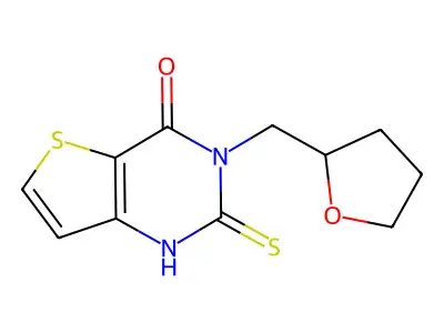 3-(oxolan-2-ylmethyl)-2-sulfanylidene-1H-thieno[3,2-d]pyrimidin-4-one structure
