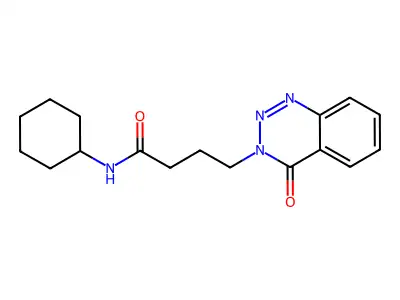 N-cyclohexyl-4-(4-oxo-1,2,3-benzotriazin-3-yl)butanamide structure