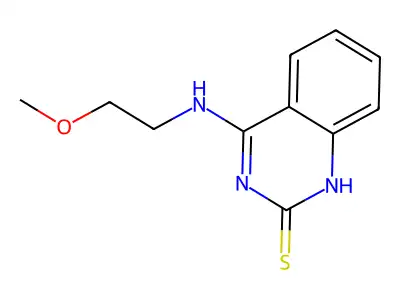 4-[(2-methoxyethyl)amino]quinazoline-2(1H)-thione structure