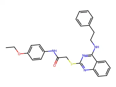 N-(4-ethoxyphenyl)-2-((4-(phenethylamino)quinazolin-2-yl)thio)acetamide structure
