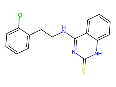 4-[2-(2-chlorophenyl)ethylamino]-1H-quinazoline-2-thione structure
