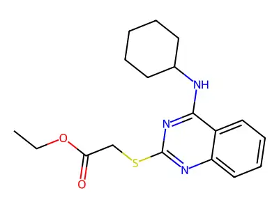 Ethyl 2-[4-(cyclohexylamino)quinazolin-2-yl]sulfanylacetate structure
