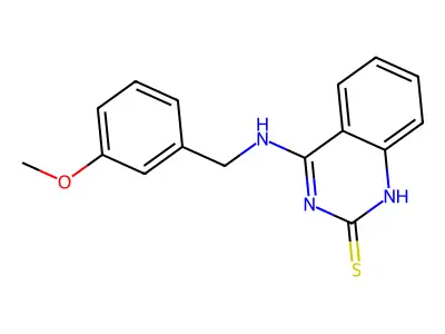 4-[(3-methoxyphenyl)methylamino]-1H-quinazoline-2-thione structure